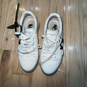 Off-White Cream Sneakers with Black Details